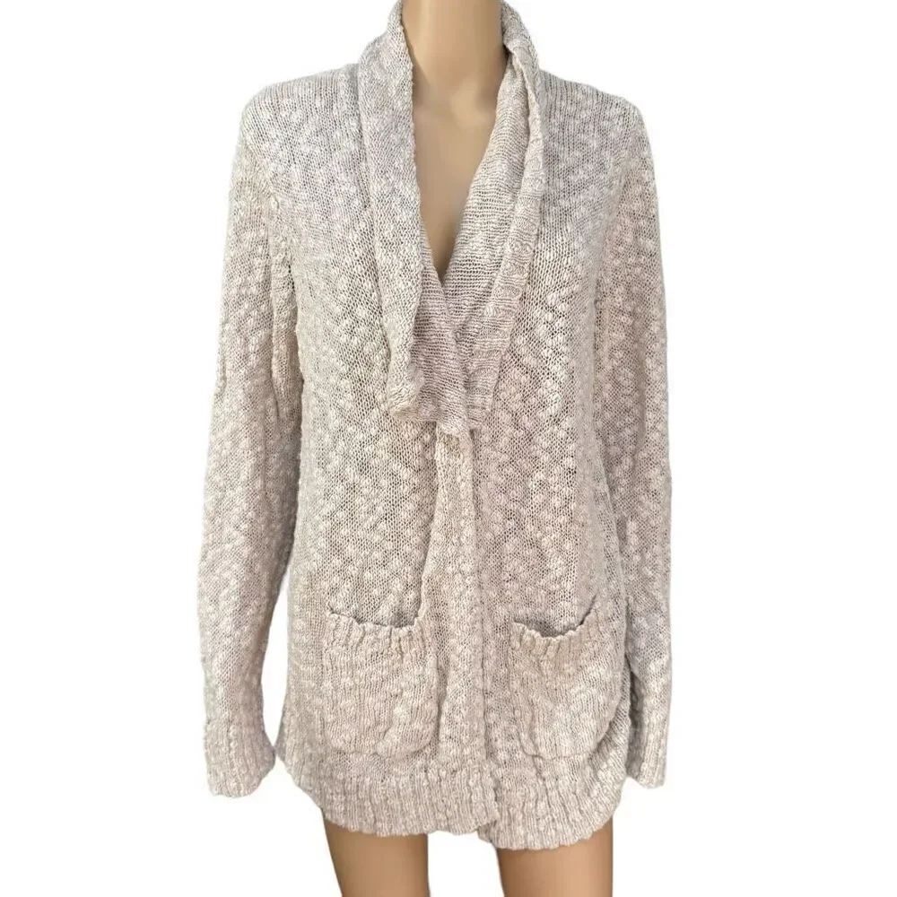 Chico’s ivory ramie/cotton blend open front cardigan size 3 or XL